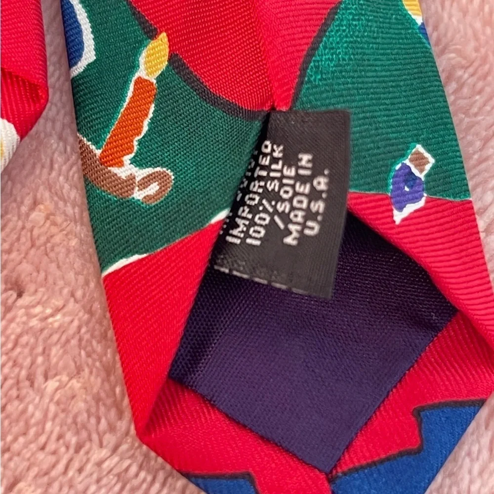 Holiday Red Christmas Tree Tie